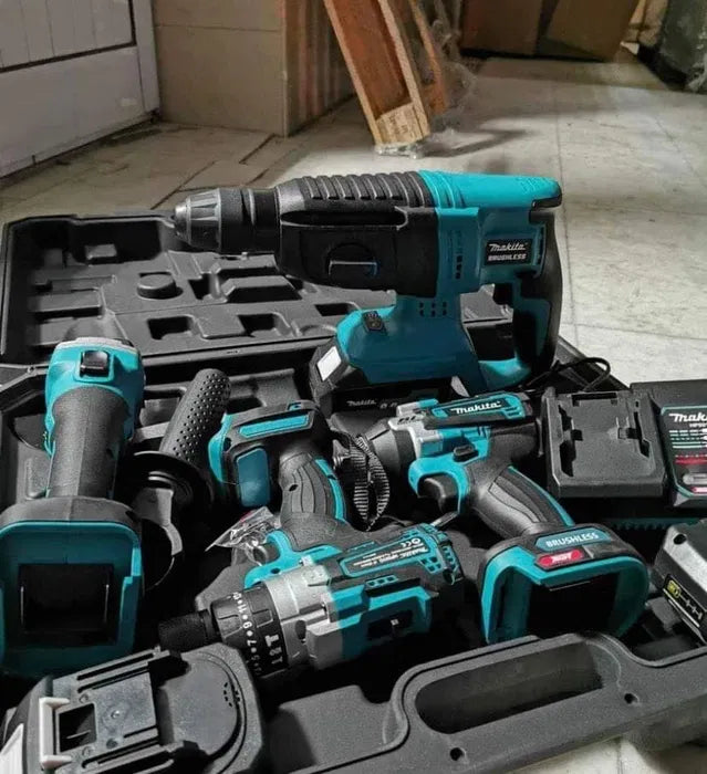 Makita Σετ Εργαλείων Μπαταρίας 36V 4 Τεμάχια Brushless Δραπανοκατσάβιδο Πιστολέτο Τροχός