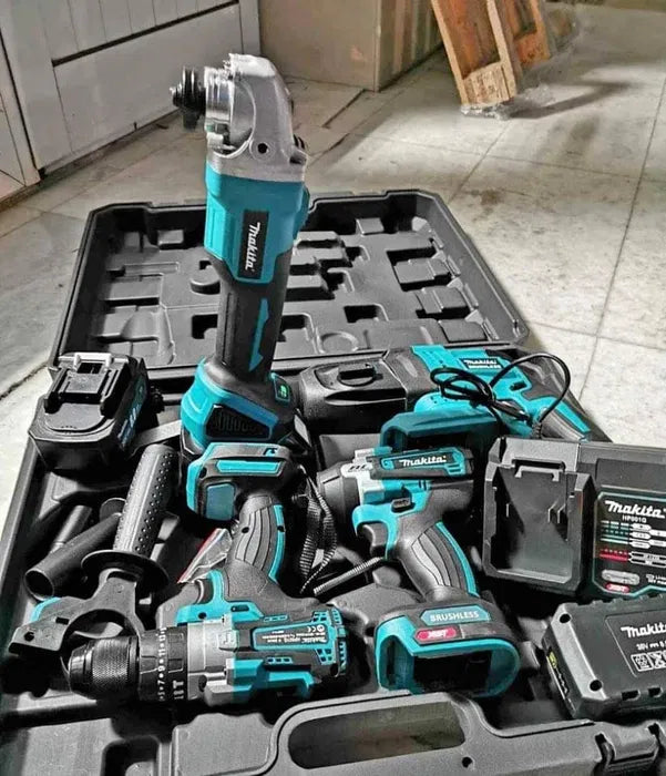 Makita Σετ Εργαλείων Μπαταρίας 36V 4 Τεμάχια Brushless Δραπανοκατσάβιδο Πιστολέτο Τροχός