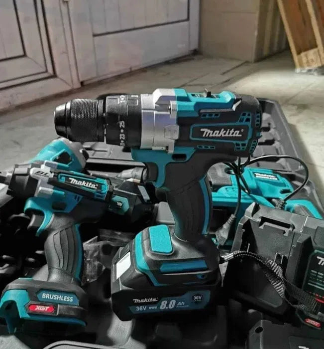 Makita Σετ Εργαλείων Μπαταρίας 36V 4 Τεμάχια Brushless Δραπανοκατσάβιδο Πιστολέτο Τροχός