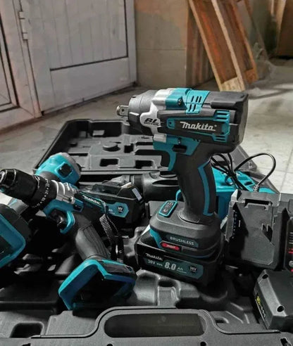 Makita Σετ Εργαλείων Μπαταρίας 36V 4 Τεμάχια Brushless Δραπανοκατσάβιδο Πιστολέτο Τροχός