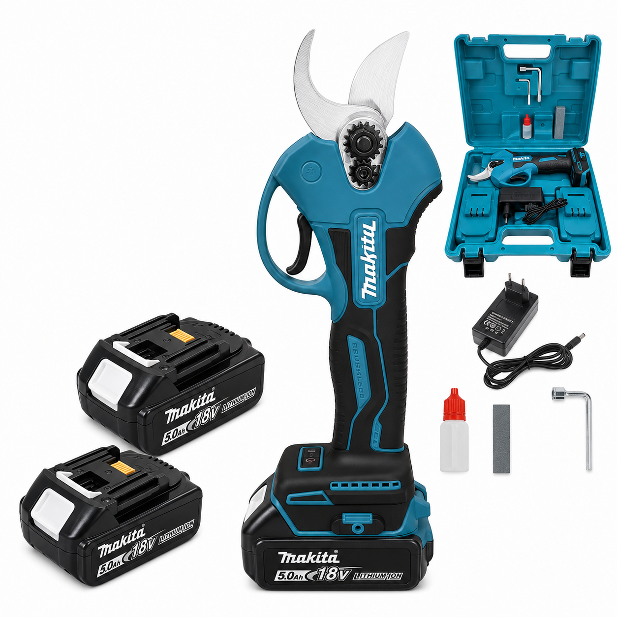 Makita 18V Ηλεκτρική Ψαλίδα Κλαδέματος Μπαταρίας 40mm 1000W– 2 Μπαταρίες & Βαλίτσα