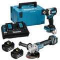 Makita Σετ Εργαλείων Μπαταρίας 36V Brushless – Γωνιακός Τροχός, Παλμικό Μπουλονόκλειδο & Παλμικό Κατσαβίδι με 2 Μπαταρίες 5.0Ah