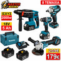 Makita Σετ Εργαλείων Μπαταρίας 36V 4 Τεμάχια Brushless Δραπανοκατσάβιδο Πιστολέτο Τροχός