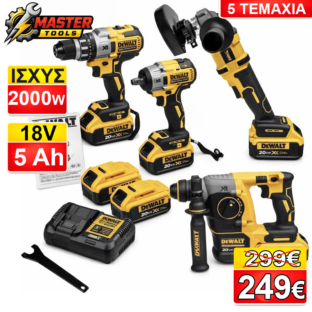 Dewalt Σετ Εργαλείων Μπαταρίας 24V 4 Τεμάχια Brushless Δραπανοκατσάβιδο Πιστολέτο Τροχός